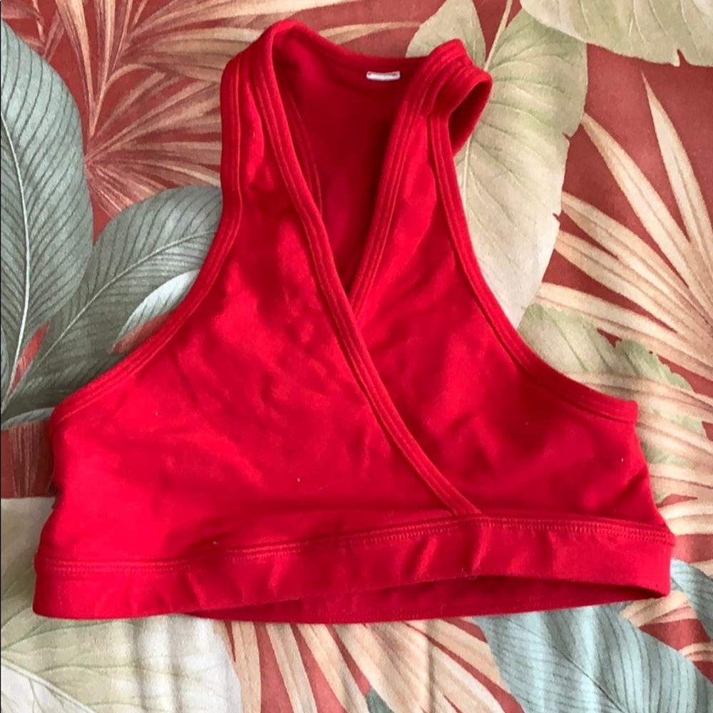 Red Lululemon sports Bra